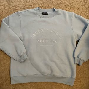 White Fox Best Of Both Oversized Sweater Ice Blue